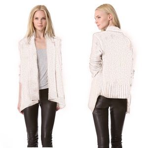 Vince Draped Cardigan Sweater Heathered Cream S